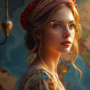 A collection of pictures of beautiful women from various locations around the world. This collection of images was created using AI and includes a mixture of real world locations, as well as fantasy settings. The image prompt was wrote to the make the background a high priority along with the model in the photograph.