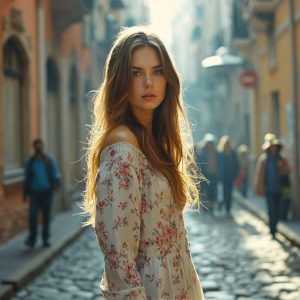 A collection of pictures of beautiful women from various locations around the world. This collection of images was created using AI and includes a mixture of real world locations, as well as fantasy settings. The image prompt was wrote to the make the background a high priority along with the model in the photograph.