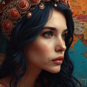 A collection of pictures of beautiful women from various locations around the world. This collection of images was created using AI and includes a mixture of real world locations, as well as fantasy settings. The image prompt was wrote to the make the background a high priority along with the model in the photograph.