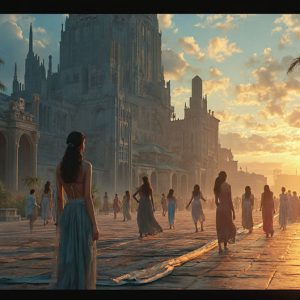 A collection of pictures of beautiful women from various locations around the world. This collection of images was created using AI and includes a mixture of real world locations, as well as fantasy settings. The image prompt was wrote to the make the background a high priority along with the model in the photograph.