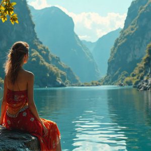 A collection of pictures of beautiful women from various locations around the world. This collection of images was created using AI and includes a mixture of real world locations, as well as fantasy settings. The image prompt was wrote to the make the background a high priority along with the model in the photograph.