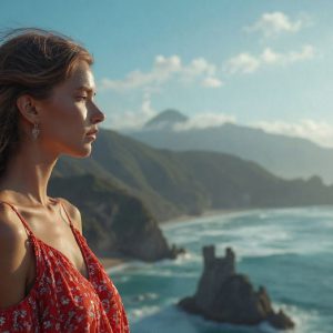 A collection of pictures of beautiful women from various locations around the world. This collection of images was created using AI and includes a mixture of real world locations, as well as fantasy settings. The image prompt was wrote to the make the background a high priority along with the model in the photograph.