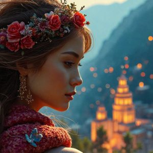 A collection of pictures of beautiful women from various locations around the world. This collection of images was created using AI and includes a mixture of real world locations, as well as fantasy settings. The image prompt was wrote to the make the background a high priority along with the model in the photograph.