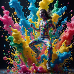 Paint Splat Fun - AI Photos of Hot men having fun with body paint. AI-generated abstract art featuring beautiful, handsome, sexy, shirtless, men, boys, lads, full of excitement joy and fun, covered in body paint, dynamic, interactive, Combining elements of realism with surreal abstract qualities, showcasing the potential of AI, in artistic expression. Photos of guys, just smiling, happy, and having a good time. Most of them are smiling because a paint bomb just blow up next to them, so I'm calling is Abstract Art. When paint attacks and makes people happy, it's Art!