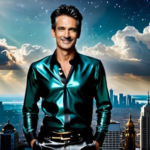 The Men of the Golden City is a collection of AI generated images of beautiful, glamorous, handsome guys in the heavens. The heavenly landscape evokes a sense of magnificence, the majestic gothic architecture, is detailed and crafted to create an atmosphere of reverence and divine glory. The mystical and galactic landscape highlights the golden city. The great detail of the city and the billowing clouds. A golden river flows from the city to the end of the galaxy. The vast galaxy almost covers the image. The stars and constellations sparkle in the galaxy. The city has massive, magnificent, majestic gothic architecture.