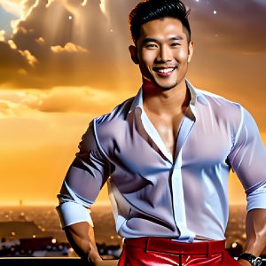 The Men of the Golden City is a collection of AI generated images of beautiful, glamorous, handsome guys in the heavens. The heavenly landscape evokes a sense of magnificence, the majestic gothic architecture, is detailed and crafted to create an atmosphere of reverence and divine glory. The mystical and galactic landscape highlights the golden city. The great detail of the city and the billowing clouds. A golden river flows from the city to the end of the galaxy. The vast galaxy almost covers the image. The stars and constellations sparkle in the galaxy. The city has massive, magnificent, majestic gothic architecture.