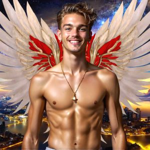 The Beautiful & Handsome Men of the Golden City, is a collection of AI generated images of sexy, glamorous, handsome guys in the heavens. On a balcony, overlooking a large golden city in the heavens. The heavenly landscape evokes a sense of magnificence, the majestic gothic architecture, is detailed and crafted to create an atmosphere of reverence and divine glory. The mystical and galactic landscape highlights the golden city. The great detail of the city and the billowing clouds. A golden river flows from the city to the end of the galaxy. A breathtaking scene of Salar de Uyuni at sunset, reflecting a vibrant gold hue. The stars and constellations sparkle in the galaxy. The city has massive, magnificent, majestic gothic architecture.