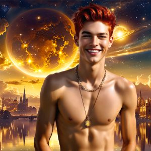 The Beautiful & Handsome Men of the Golden City, is a collection of AI generated images of sexy, glamorous, handsome guys in the heavens. On a balcony, overlooking a large golden city in the heavens. The heavenly landscape evokes a sense of magnificence, the majestic gothic architecture, is detailed and crafted to create an atmosphere of reverence and divine glory. The mystical and galactic landscape highlights the golden city. The great detail of the city and the billowing clouds. A golden river flows from the city to the end of the galaxy. A breathtaking scene of Salar de Uyuni at sunset, reflecting a vibrant gold hue. The stars and constellations sparkle in the galaxy. The city has massive, magnificent, majestic gothic architecture.