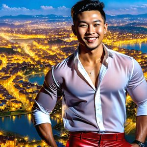 The Beautiful & Handsome Men of the Golden City, is a collection of AI generated images of sexy, glamorous, handsome guys in the heavens. On a balcony, overlooking a large golden city in the heavens. The heavenly landscape evokes a sense of magnificence, the majestic gothic architecture, is detailed and crafted to create an atmosphere of reverence and divine glory. The mystical and galactic landscape highlights the golden city. The great detail of the city and the billowing clouds. A golden river flows from the city to the end of the galaxy. A breathtaking scene of Salar de Uyuni at sunset, reflecting a vibrant gold hue. The stars and constellations sparkle in the galaxy. The city has massive, magnificent, majestic gothic architecture.