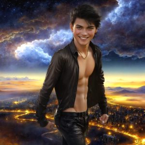 The Beautiful & Handsome Men of the Golden City, is a collection of AI generated images of sexy, glamorous, handsome guys in the heavens. On a balcony, overlooking a large golden city in the heavens. The heavenly landscape evokes a sense of magnificence, the majestic gothic architecture, is detailed and crafted to create an atmosphere of reverence and divine glory. The mystical and galactic landscape highlights the golden city. The great detail of the city and the billowing clouds. A golden river flows from the city to the end of the galaxy. A breathtaking scene of Salar de Uyuni at sunset, reflecting a vibrant gold hue. The stars and constellations sparkle in the galaxy. The city has massive, magnificent, majestic gothic architecture.