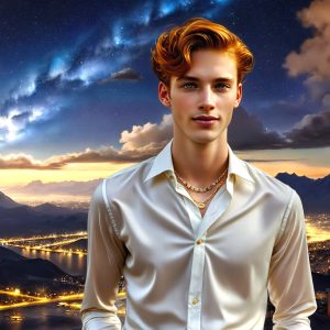 The Beautiful & Handsome Men of the Golden City, is a collection of AI generated images of sexy, glamorous, handsome guys in the heavens. On a balcony, overlooking a large golden city in the heavens. The heavenly landscape evokes a sense of magnificence, the majestic gothic architecture, is detailed and crafted to create an atmosphere of reverence and divine glory. The mystical and galactic landscape highlights the golden city. The great detail of the city and the billowing clouds. A golden river flows from the city to the end of the galaxy. A breathtaking scene of Salar de Uyuni at sunset, reflecting a vibrant gold hue. The stars and constellations sparkle in the galaxy. The city has massive, magnificent, majestic gothic architecture.