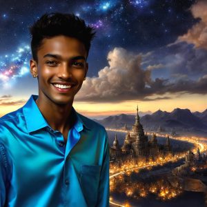 The Beautiful & Handsome Men of the Golden City, is a collection of AI generated images of sexy, glamorous, handsome guys in the heavens. On a balcony, overlooking a large golden city in the heavens. The heavenly landscape evokes a sense of magnificence, the majestic gothic architecture, is detailed and crafted to create an atmosphere of reverence and divine glory. The mystical and galactic landscape highlights the golden city. The great detail of the city and the billowing clouds. A golden river flows from the city to the end of the galaxy. A breathtaking scene of Salar de Uyuni at sunset, reflecting a vibrant gold hue. The stars and constellations sparkle in the galaxy. The city has massive, magnificent, majestic gothic architecture.