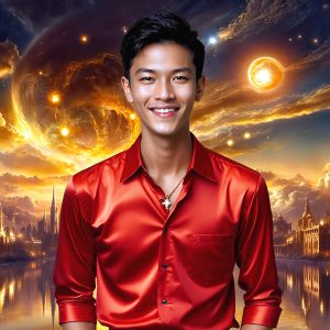 The Beautiful & Handsome Men of the Golden City, is a collection of AI generated images of sexy, glamorous, handsome guys in the heavens. On a balcony, overlooking a large golden city in the heavens. The heavenly landscape evokes a sense of magnificence, the majestic gothic architecture, is detailed and crafted to create an atmosphere of reverence and divine glory. The mystical and galactic landscape highlights the golden city. The great detail of the city and the billowing clouds. A golden river flows from the city to the end of the galaxy. A breathtaking scene of Salar de Uyuni at sunset, reflecting a vibrant gold hue. The stars and constellations sparkle in the galaxy. The city has massive, magnificent, majestic gothic architecture.