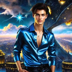 The Beautiful & Handsome Men of the Golden City, is a collection of AI generated images of sexy, glamorous, handsome guys in the heavens. On a balcony, overlooking a large golden city in the heavens. The heavenly landscape evokes a sense of magnificence, the majestic gothic architecture, is detailed and crafted to create an atmosphere of reverence and divine glory. The mystical and galactic landscape highlights the golden city. The great detail of the city and the billowing clouds. A golden river flows from the city to the end of the galaxy. A breathtaking scene of Salar de Uyuni at sunset, reflecting a vibrant gold hue. The stars and constellations sparkle in the galaxy. The city has massive, magnificent, majestic gothic architecture.