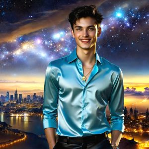 The Beautiful & Handsome Men of the Golden City, is a collection of AI generated images of sexy, glamorous, handsome guys in the heavens. On a balcony, overlooking a large golden city in the heavens. The heavenly landscape evokes a sense of magnificence, the majestic gothic architecture, is detailed and crafted to create an atmosphere of reverence and divine glory. The mystical and galactic landscape highlights the golden city. The great detail of the city and the billowing clouds. A golden river flows from the city to the end of the galaxy. A breathtaking scene of Salar de Uyuni at sunset, reflecting a vibrant gold hue. The stars and constellations sparkle in the galaxy. The city has massive, magnificent, majestic gothic architecture.