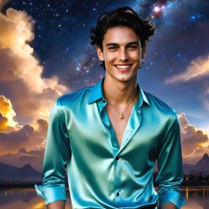 The Beautiful & Handsome Men of the Golden City, is a collection of AI generated images of sexy, glamorous, handsome guys in the heavens. On a balcony, overlooking a large golden city in the heavens. The heavenly landscape evokes a sense of magnificence, the majestic gothic architecture, is detailed and crafted to create an atmosphere of reverence and divine glory. The mystical and galactic landscape highlights the golden city. The great detail of the city and the billowing clouds. A golden river flows from the city to the end of the galaxy. A breathtaking scene of Salar de Uyuni at sunset, reflecting a vibrant gold hue. The stars and constellations sparkle in the galaxy. The city has massive, magnificent, majestic gothic architecture.