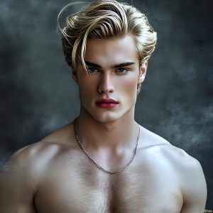 The Vampire Lestat de Lioncourt, created by Anne Rice, is a fascinating and complex character in The Vampire Chronicles novels. He's known for his captivating blend of vampiric existence and a lingering humanity. From Interview with a Vampire, The Vampire Lestat, and Queen of the Damned novels. I've created a series of images that I feel represent the man behind the vampire. In the midst of the darkness, a scary figure emerges with an aura of power and magnetism. Around his neck, a bold silver necklace glimmers, adding a touch of regal elegance to his dark ensemble. His lips, a vivid shade of red, open slightly to reveal his true nature, as he reveals his fangs, and a predatory grin from his stunningly handsome face, hinting at his primal nature. Strands of hair cascade around his face, capturing the silvery glow of the bright moonlight, and adding a touch of mystery to his intense visage, as they blow back in the wind.