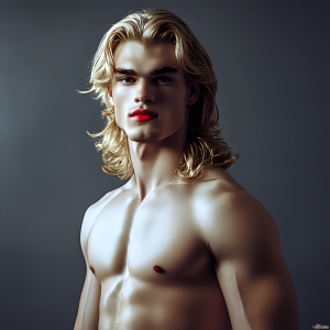 The Vampire Lestat de Lioncourt, created by Anne Rice, is a fascinating and complex character in The Vampire Chronicles novels. He's known for his captivating blend of vampiric existence and a lingering humanity. From Interview with a Vampire, The Vampire Lestat, and Queen of the Damned novels. I've created a series of images that I feel represent the man behind the vampire. In the midst of the darkness, a scary figure emerges with an aura of power and magnetism. Around his neck, a bold silver necklace glimmers, adding a touch of regal elegance to his dark ensemble. His lips, a vivid shade of red, open slightly to reveal his true nature, as he reveals his fangs, and a predatory grin from his stunningly handsome face, hinting at his primal nature. Strands of hair cascade around his face, capturing the silvery glow of the bright moonlight, and adding a touch of mystery to his intense visage, as they blow back in the wind.