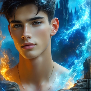 AI-generated abstract art featuring beautiful, handsome, sexy, shirtless, men, boys, lads. Fantasy, elemental mages typically have the ability to manipulate the basic elements, such as fire, water, earth, and air. This can extend to controlling sub-elements like ice, lightning, and sometimes even metal or wood.