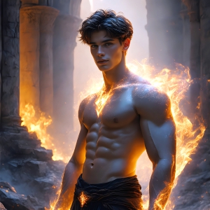 AI-generated abstract art featuring beautiful, handsome, sexy, shirtless, men, boys, lads. Fantasy, elemental mages typically have the ability to manipulate the basic elements, such as fire, water, earth, and air. This can extend to controlling sub-elements like ice, lightning, and sometimes even metal or wood.