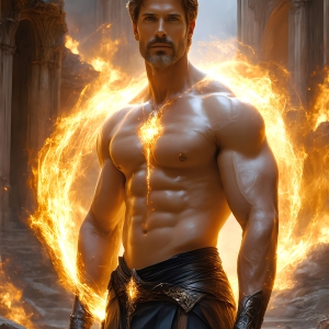 AI-generated abstract art featuring beautiful, handsome, sexy, shirtless, men, boys, lads. Fantasy, elemental mages typically have the ability to manipulate the basic elements, such as fire, water, earth, and air. This can extend to controlling sub-elements like ice, lightning, and sometimes even metal or wood.