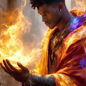 AI-generated abstract art featuring beautiful, handsome, sexy, shirtless, men, boys, lads. Fantasy, elemental mages typically have the ability to manipulate the basic elements, such as fire, water, earth, and air. This can extend to controlling sub-elements like ice, lightning, and sometimes even metal or wood.