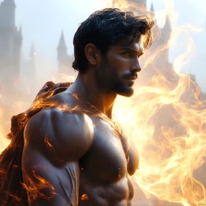 AI-generated abstract art featuring beautiful, handsome, sexy, shirtless, men, boys, lads. Fantasy, elemental mages typically have the ability to manipulate the basic elements, such as fire, water, earth, and air. This can extend to controlling sub-elements like ice, lightning, and sometimes even metal or wood.