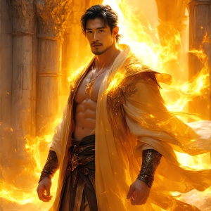 AI-generated abstract art featuring beautiful, handsome, sexy, shirtless, men, boys, lads. Fantasy, elemental mages typically have the ability to manipulate the basic elements, such as fire, water, earth, and air. This can extend to controlling sub-elements like ice, lightning, and sometimes even metal or wood.