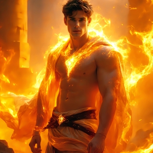 AI-generated abstract art featuring beautiful, handsome, sexy, shirtless, men, boys, lads. Fantasy, elemental mages typically have the ability to manipulate the basic elements, such as fire, water, earth, and air. This can extend to controlling sub-elements like ice, lightning, and sometimes even metal or wood.
