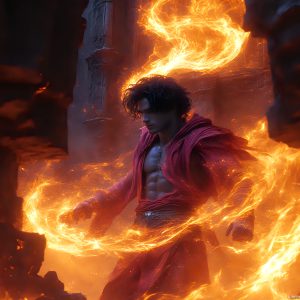 AI-generated abstract art featuring beautiful, handsome, sexy, shirtless, men, boys, lads. Fantasy, elemental mages typically have the ability to manipulate the basic elements, such as fire, water, earth, and air. This can extend to controlling sub-elements like ice, lightning, and sometimes even metal or wood.