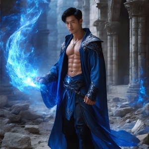 AI-generated abstract art featuring beautiful, handsome, sexy, shirtless, men, boys, lads. Fantasy, elemental mages typically have the ability to manipulate the basic elements, such as fire, water, earth, and air. This can extend to controlling sub-elements like ice, lightning, and sometimes even metal or wood.