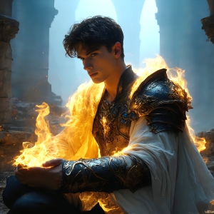 AI-generated abstract art featuring beautiful, handsome, sexy, shirtless, men, boys, lads. Fantasy, elemental mages typically have the ability to manipulate the basic elements, such as fire, water, earth, and air. This can extend to controlling sub-elements like ice, lightning, and sometimes even metal or wood.