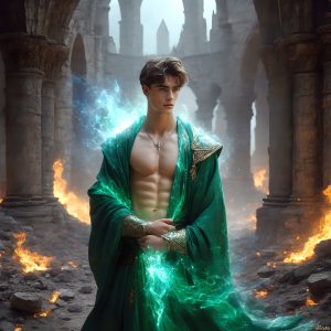 AI-generated abstract art featuring beautiful, handsome, sexy, shirtless, men, boys, lads. Fantasy, elemental mages typically have the ability to manipulate the basic elements, such as fire, water, earth, and air. This can extend to controlling sub-elements like ice, lightning, and sometimes even metal or wood.