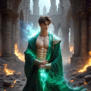 AI-generated abstract art featuring beautiful, handsome, sexy, shirtless, men, boys, lads. Fantasy, elemental mages typically have the ability to manipulate the basic elements, such as fire, water, earth, and air. This can extend to controlling sub-elements like ice, lightning, and sometimes even metal or wood.