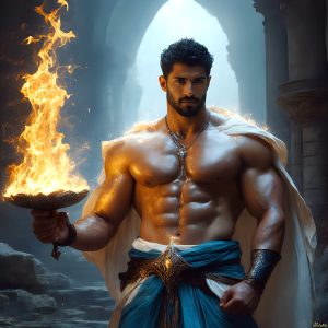 AI-generated abstract art featuring beautiful, handsome, sexy, shirtless, men, boys, lads. Fantasy, elemental mages typically have the ability to manipulate the basic elements, such as fire, water, earth, and air. This can extend to controlling sub-elements like ice, lightning, and sometimes even metal or wood.