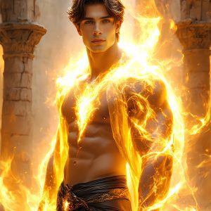AI-generated abstract art featuring beautiful, handsome, sexy, shirtless, men, boys, lads. Fantasy, elemental mages typically have the ability to manipulate the basic elements, such as fire, water, earth, and air. This can extend to controlling sub-elements like ice, lightning, and sometimes even metal or wood.