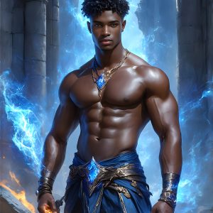 AI-generated abstract art featuring beautiful, handsome, sexy, shirtless, men, boys, lads. Fantasy, elemental mages typically have the ability to manipulate the basic elements, such as fire, water, earth, and air. This can extend to controlling sub-elements like ice, lightning, and sometimes even metal or wood.