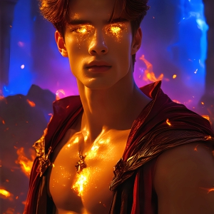 AI-generated abstract art featuring beautiful, handsome, sexy, shirtless, men, boys, lads. Fantasy, elemental mages typically have the ability to manipulate the basic elements, such as fire, water, earth, and air. This can extend to controlling sub-elements like ice, lightning, and sometimes even metal or wood.