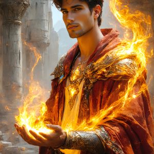 AI-generated abstract art featuring beautiful, handsome, sexy, shirtless, men, boys, lads. Fantasy, elemental mages typically have the ability to manipulate the basic elements, such as fire, water, earth, and air. This can extend to controlling sub-elements like ice, lightning, and sometimes even metal or wood.