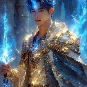 AI-generated abstract art featuring beautiful, handsome, sexy, shirtless, men, boys, lads. Fantasy, elemental mages typically have the ability to manipulate the basic elements, such as fire, water, earth, and air. This can extend to controlling sub-elements like ice, lightning, and sometimes even metal or wood.