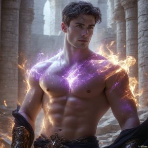 AI-generated abstract art featuring beautiful, handsome, sexy, shirtless, men, boys, lads. Fantasy, elemental mages typically have the ability to manipulate the basic elements, such as fire, water, earth, and air. This can extend to controlling sub-elements like ice, lightning, and sometimes even metal or wood.