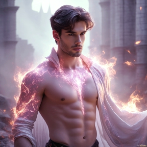 AI-generated abstract art featuring beautiful, handsome, sexy, shirtless, men, boys, lads. Fantasy, elemental mages typically have the ability to manipulate the basic elements, such as fire, water, earth, and air. This can extend to controlling sub-elements like ice, lightning, and sometimes even metal or wood.