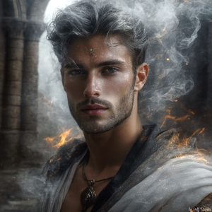 AI-generated abstract art featuring beautiful, handsome, sexy, shirtless, men, boys, lads. Fantasy, elemental mages typically have the ability to manipulate the basic elements, such as fire, water, earth, and air. This can extend to controlling sub-elements like ice, lightning, and sometimes even metal or wood.