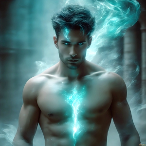AI-generated abstract art featuring beautiful, handsome, sexy, shirtless, men, boys, lads. Fantasy, elemental mages typically have the ability to manipulate the basic elements, such as fire, water, earth, and air. This can extend to controlling sub-elements like ice, lightning, and sometimes even metal or wood.