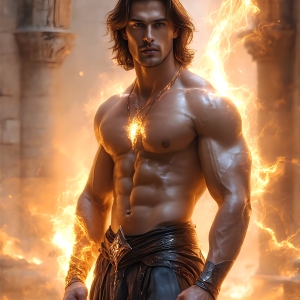 AI-generated abstract art featuring beautiful, handsome, sexy, shirtless, men, boys, lads. Fantasy, elemental mages typically have the ability to manipulate the basic elements, such as fire, water, earth, and air. This can extend to controlling sub-elements like ice, lightning, and sometimes even metal or wood.