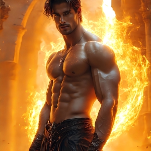 AI-generated abstract art featuring beautiful, handsome, sexy, shirtless, men, boys, lads. Fantasy, elemental mages typically have the ability to manipulate the basic elements, such as fire, water, earth, and air. This can extend to controlling sub-elements like ice, lightning, and sometimes even metal or wood.