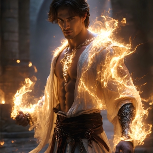 AI-generated abstract art featuring beautiful, handsome, sexy, shirtless, men, boys, lads. Fantasy, elemental mages typically have the ability to manipulate the basic elements, such as fire, water, earth, and air. This can extend to controlling sub-elements like ice, lightning, and sometimes even metal or wood.