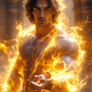 AI-generated abstract art featuring beautiful, handsome, sexy, shirtless, men, boys, lads. Fantasy, elemental mages typically have the ability to manipulate the basic elements, such as fire, water, earth, and air. This can extend to controlling sub-elements like ice, lightning, and sometimes even metal or wood.