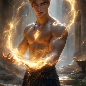 AI-generated abstract art featuring beautiful, handsome, sexy, shirtless, men, boys, lads. Fantasy, elemental mages typically have the ability to manipulate the basic elements, such as fire, water, earth, and air. This can extend to controlling sub-elements like ice, lightning, and sometimes even metal or wood.