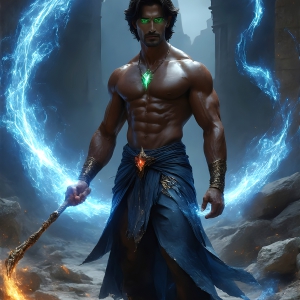 AI-generated abstract art featuring beautiful, handsome, sexy, shirtless, men, boys, lads. Fantasy, elemental mages typically have the ability to manipulate the basic elements, such as fire, water, earth, and air. This can extend to controlling sub-elements like ice, lightning, and sometimes even metal or wood.